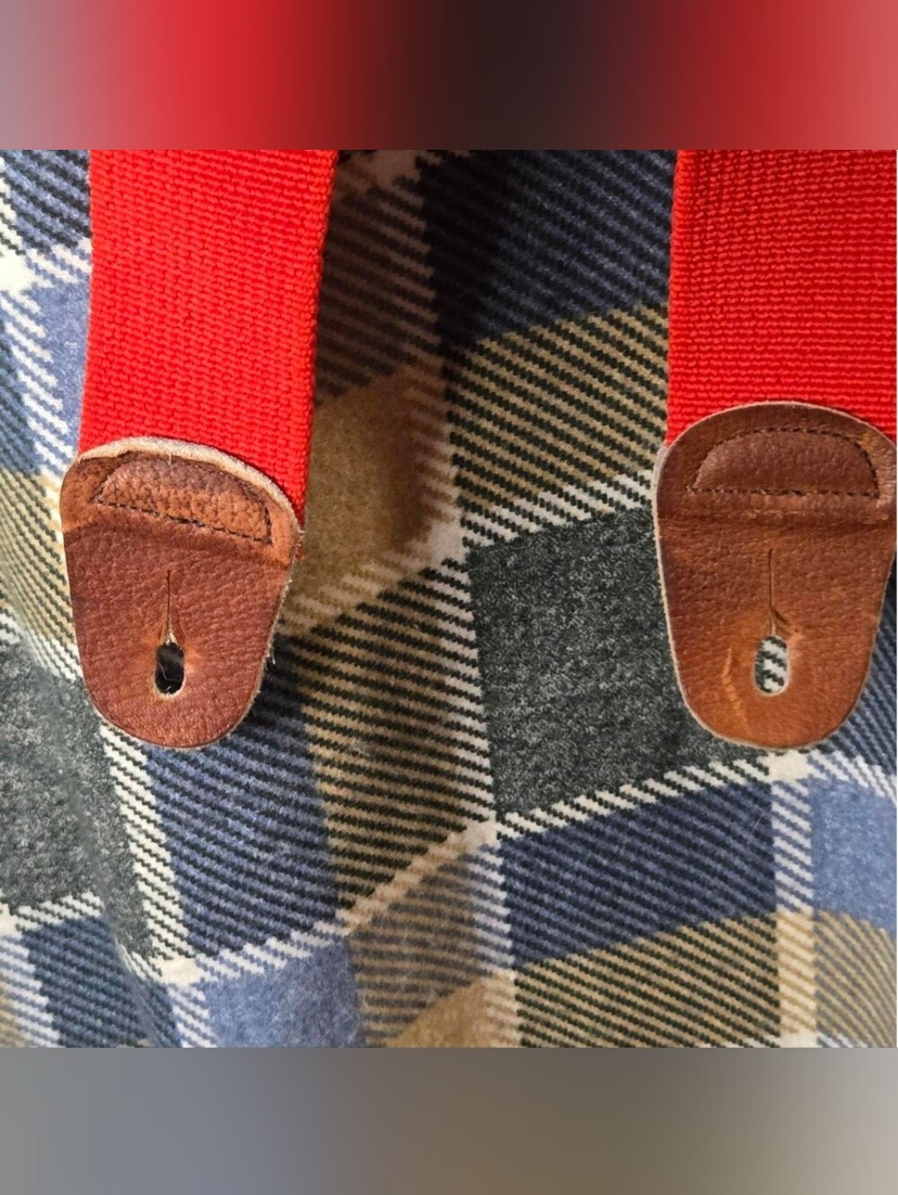 Vintage Red Button-On Trouser Braces / Suspenders - Picture 6 of 7